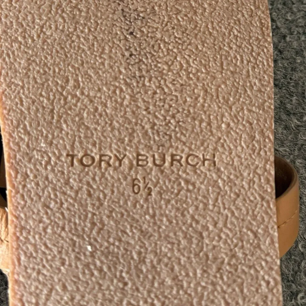 Tory Burch Miller Cloud Shearling Medallion Thong Sandals Rubber Women’s 6.5